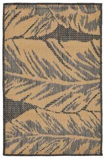Highland Dunes Hunley Banana Leaf Gray/Beige Indoor/Outdoor Area Rug (HIDN4303_27794134) - 23" x 35"