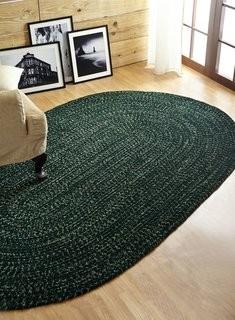 Braided Rug - Chenille Rev. Tweed - 2'x6' - Blk/Grey