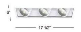 WAC Lighting Invisible 4 Gimbal Ring Recessed Trim (WAC5899) - 6 pcs / Cut Out 17 7/8" x 6 1/2" / White