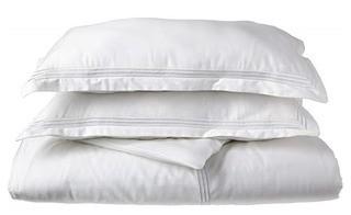 Echelon Hotel Collection Three Line Hotel Duvet Cover Set - White / King