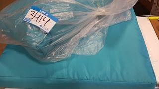 Chair Cushion w Pillow ( 13"x24") - 23"x23" / Baby Blue / 2 Pieces