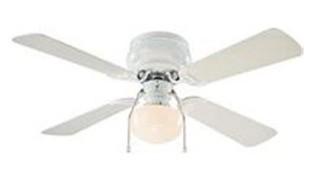 Boston Harbour 42" Ceiling Fan (0410969) Double Sided White/Bleached Oak Blade - White Finish