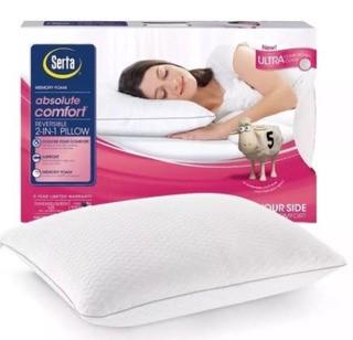 Serta Memory Foam Abosulte Comfort Reversible 2-in-1 Pillow - Standard Queen