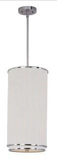 Elements 1 Light 10 inch Satin Nickel Mini Pendant Ceiling Light (ET2 E95144-102SN) - Amber Lava/White Pleat