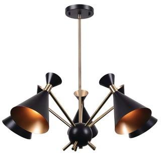 Kenroy Home Arne 5 Light Chandelier  (93795BL) - Black