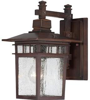 NUVO 60-4952 1-Light 12" Outdoor Hanging Lights in Rustic Bronze Finish with Clear Seeded Glass - 2 Pieces