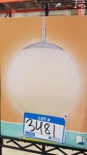 Cudahy 1-light pendant 59"x7"x7", Silver & White 90007A