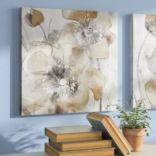 Winston Porter 'Taupe Spring Poppy II' Oil Painting Print on Wrapped Canvas (WNPR5394_22678926) - 24" Square