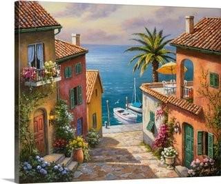 Great Big Canvas 'The Villas Private Dock' Sung Kim Painting Print (GRWO6951) - 38" x 48"