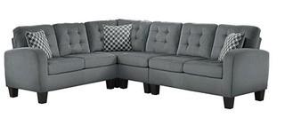 Light Grey UPH Sectional Sofa - 8202GRY-CA - Sinclair Sectional Sofa by Homelegance