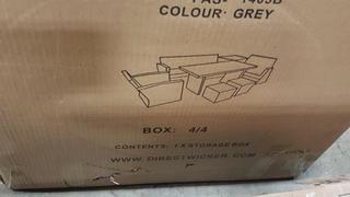 Direct Wicker - Grey Rattan Storage Box - 26" square
