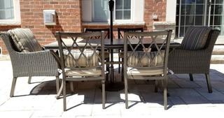 Cape Blanco 7-Piece Mixed Media Patio Dining Set