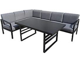 Vestri 4-Piece Patio Sectional Set With Gray Cushion