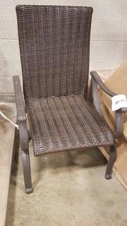 Lot 6 Metal - Rattan Patio Chairs  - Brown