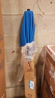 Blue Patio Umbrella - 6' - Missing top Cap 