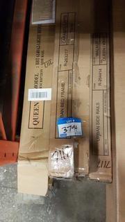 Lot Atlantic Queen Light Beige Rail, Twin Caramel Bed Frame , Misc Rails (3 Boxes )