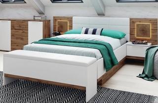 Livorno 66 Wicker Park Queen Bed with night stands- FMH21666 - White