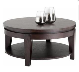 Sunpan - Asia Round Coffee table w/Shelf - 63782 - Dark Coffee Color