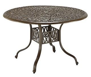 Floral Blossom 42-inch Round Patio Dining Table in Taupe