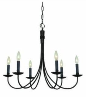 Artcraft Lighting - Pot Racks - Six Light Chandelier (AC1786) - Black