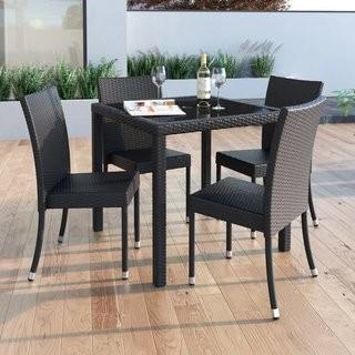 Sonax PPT-603-T Park Terrace Square Patio Dining Table in Charcoal Black Weave