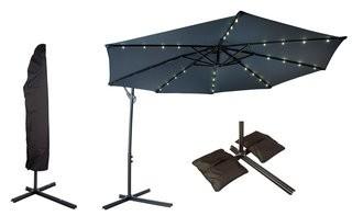 Offset Solar Patio Umbrella - Navy Blue - 74" - JLP-405