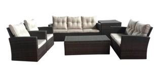 Horae 6-Piece 7 Seat Conversation Set with Storage and Cushions
