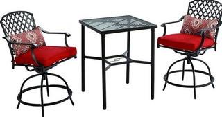 Hampton Bay 3-Piece High Bistro Set Brown Finish Kings Square (1001025218)