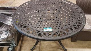 48" Round Metal Patio Table - Blk - Small Crack
