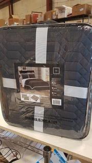 Chic Home Birmingham - 3pc Quilt Set - King - DK. Grey - QS4315