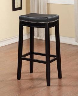 Linon - 55816BLK01U - Claridge 32 in. Black Cushioned Bar Stool