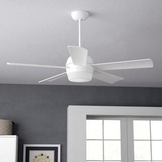 Zipcode Design 52 Argelia 5 Blade LED Ceiling Fan (ZPCD4040_23587334) - Brushed Stel w/Cherry