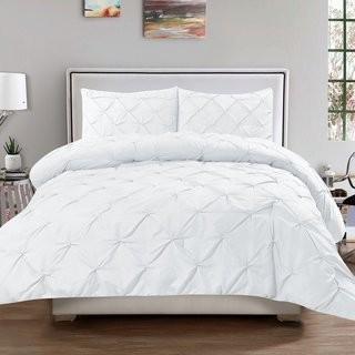 Sweet Home Collection Luxury 3 Piece Duvet Cover Set (SWET2070_18266337_18259677) - White - King