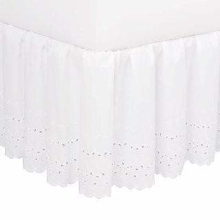 August Grove Dandelion Eyelet 180 Thread Count Bed Skirt (ATGR1304_15220901_15220904) - White - king