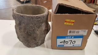 6.5"x5.25"x6.5" Cement Vase (P7342900) - Brown / 2 pcs