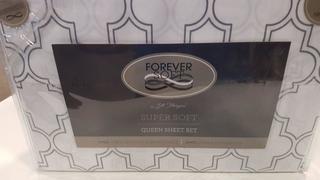 Foreversoft - Queen Sheet Set - TRLS-451 - White Trellis Pattern
