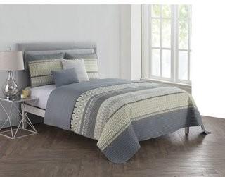 Ivy Bronx Fortner Stripe 4 Piece Reversible Quilt Set (IVBX2504_23785474) - Twin