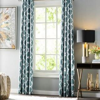 Willa Arlo Interiors Britain Geometric Blackout Thermal Grommet Curtain Panels (WRLO6134_22797391_22797384) - 52" x 63" Dk. Grey