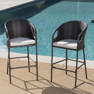 Ivy Bronx Spaeth Patio Bar Stool with Cushion (IVBX7748) - Set of 2