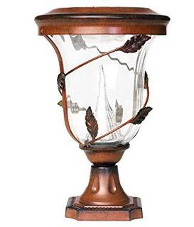 Gamesonic GS-113P Flora Solar Antique Bronze Outdoor Post Light with Pier Base