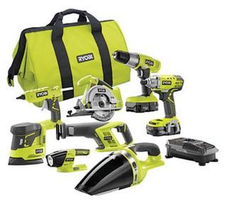 Ryobi - 18-Volt ONE+ Cordless Lithium-Ion Combo Kit (8-Tool) with (2) 1.3 Ah Batteries, Charger and Bag