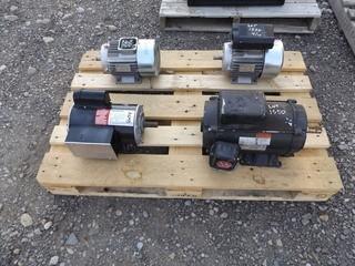 Lot of (2) Single Phase 1.5 HP AC Motors, (1) 5 HP Single Phase Motor, (1) 7.5 HP Single Phase Motor