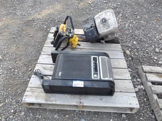 Lot of Lasko 120V Heater, Jiffy Auger Motor & Cement Mixer Engine