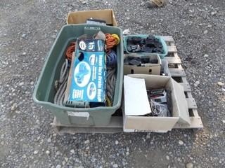 Lot of Assorted Items Including: Extension Cords, Car Stereo, Breakers, Rope, Etc.