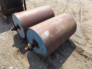 Lot of (2) 28 x 38 Conveyor Rollers