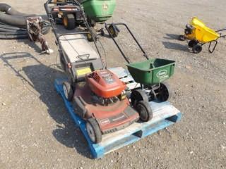 Lot of Toro 6.5HP Gas Lawnmower & Scotts Walk Behind Fertilizer Spreader