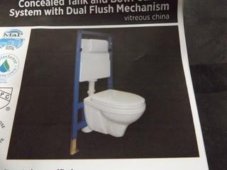 New 3 Pc Foremost Wall Mount Bowl & Toilet Seat