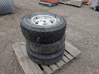 Lot of (3) 31x10.5R15 Tires - 2 Mounted on Alloy Rims, 1 on Steel Rim