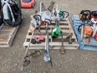 Lot of (5) Assorted Gas Weed Trimmers - Honda, Weedeater, Ryobi, Etc.