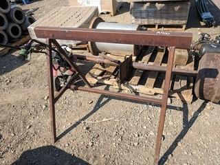 Lot of 35" Steel Saw Horse, Custom Made Welding Stand & Drill Press w/ 1/2" Drive Chuck